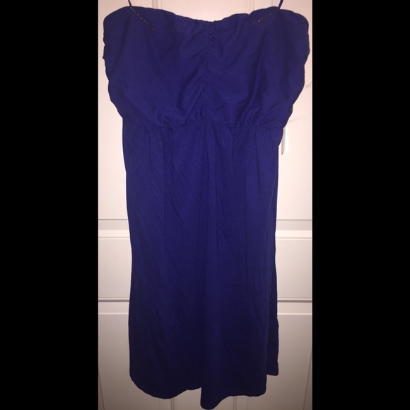 NEW Express Blue Strapless Dress