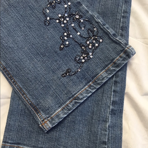 Embroidery Accented Boot Cut 'ICE' Jeans, Size 4 - Picture 4 of 4