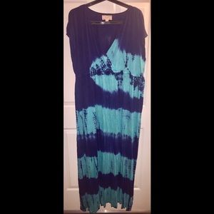 NEW Blue & Teal Tie Dye Maxi Dress