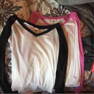 Victoria Secrets Pink baseball tees