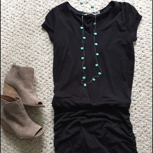 Black ruched topanga tee dress