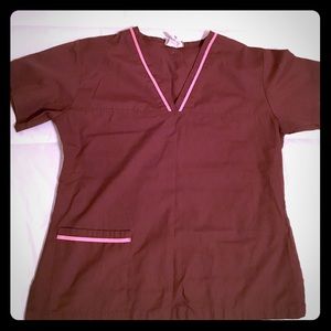 Urbane Scrubs Brown Scrub Top