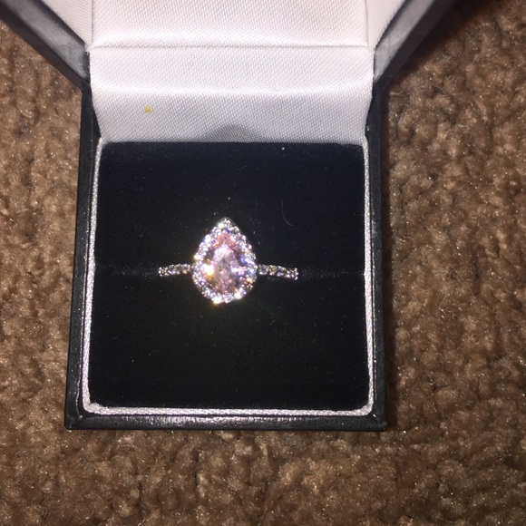 Pink Teardrop Diamond Ring