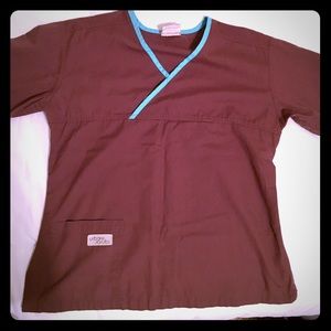 Urbane Scrubs Brown Scrub Top