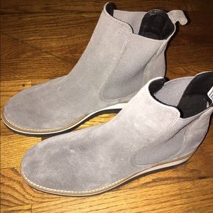 Grey suede ankle boots