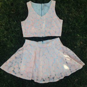 Two piece skirt and shirt outfit