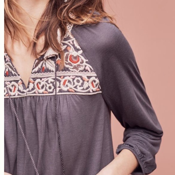 Anthropologie Nightingale Tassel Blouse