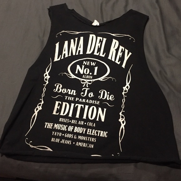 Black Lana del Rey cut tank top