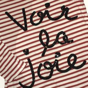 J. Crew 1/3 Sleeve Striped Shirt