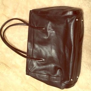 Black leather Kenneth Cole structured briefcase