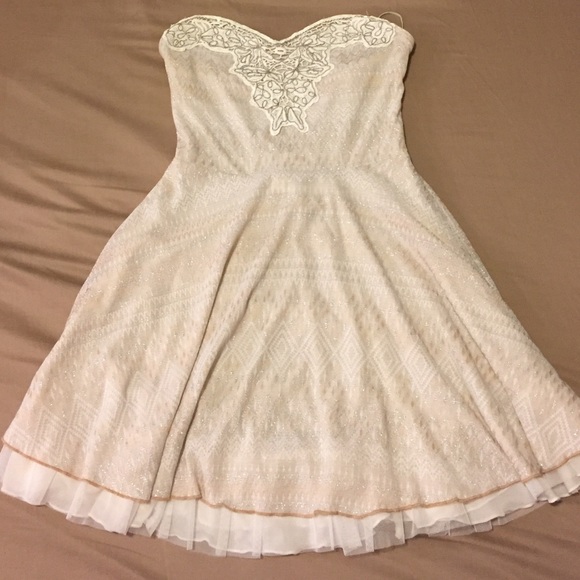 Free People Ivory Shimmery Dress - Picture 3 of 4