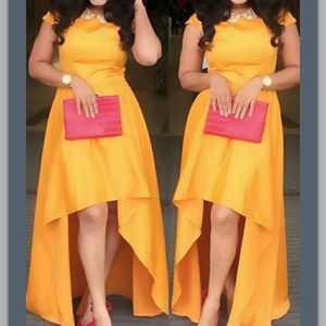 Yellow high low dress