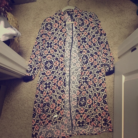 Colorful Aztec Print Cardigan