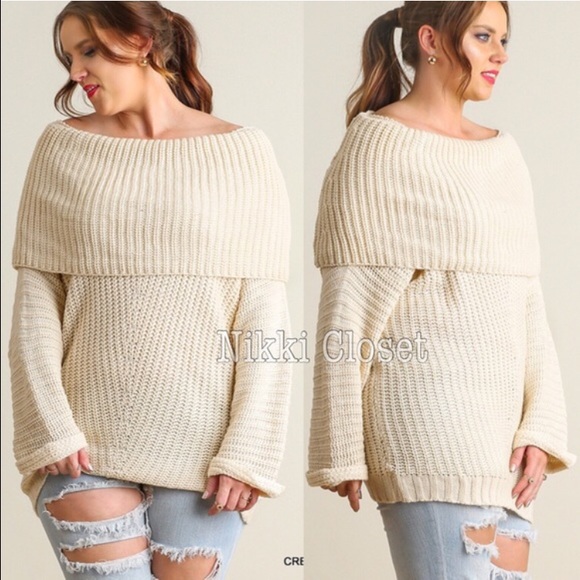 Rust Plus size chunky sweater tunic long sleeves - Picture 2 of 4