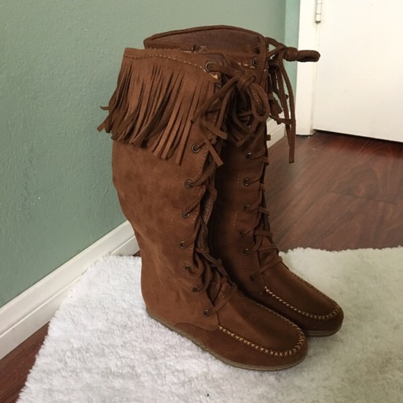 🆕 Sale until Sunday Boho Knee High Moccasin Boots - Picture 2 of 4