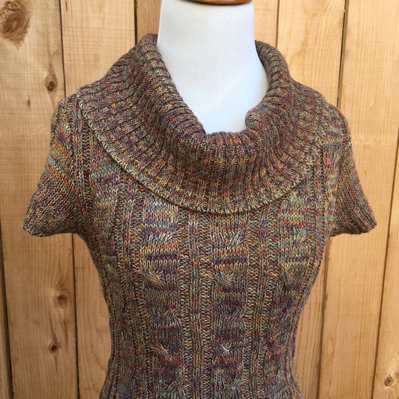 Sweaters - Multi Colored Knit Cowl Neck Tunic❄️
