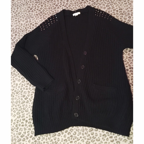 Flat Stud Cardigan Sweater