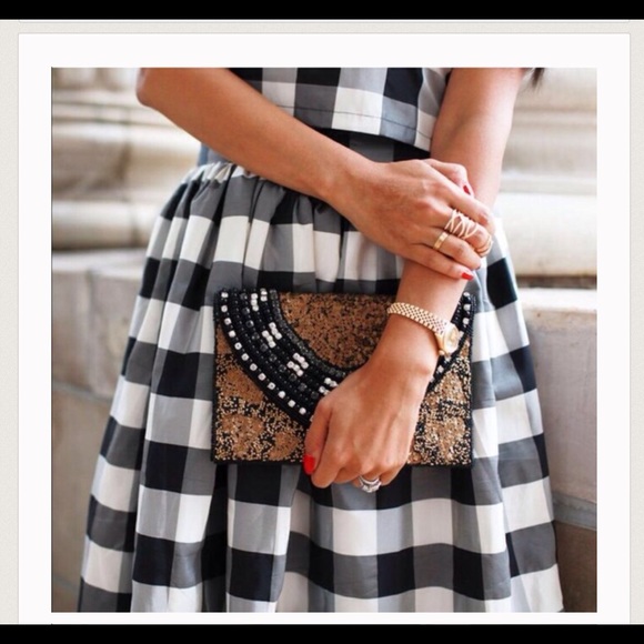 Hand Beaded Yellow Clutch