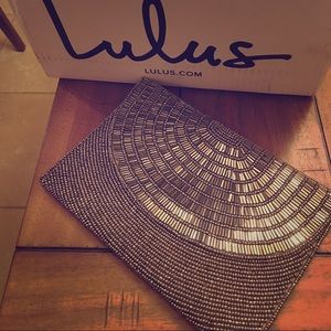 Lulu's gunmetal beaded purse