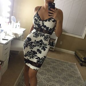 Black and white floral dress w/ lace