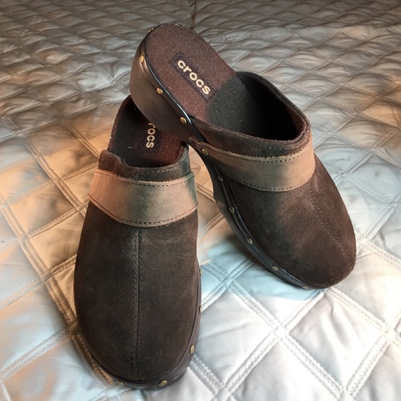 CROCS cobbler studded leather clogs