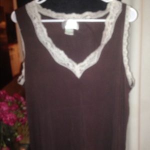 Brown and lace tank top size XL. NICE!!!