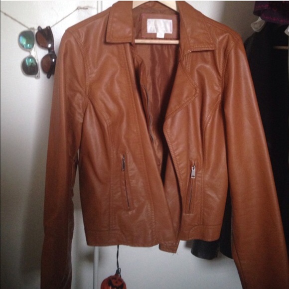 Tan leather jacket
