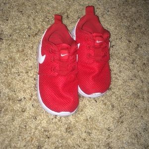 Red Nike Free Runs toddler size 7