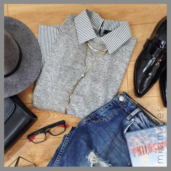 [ soprano ] NWT soft grey knit striped lining - Picture 2 of 5