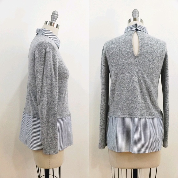 [ soprano ] NWT soft grey knit striped lining - Picture 4 of 5