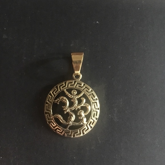 High quality antique gold look charm OM Pendant