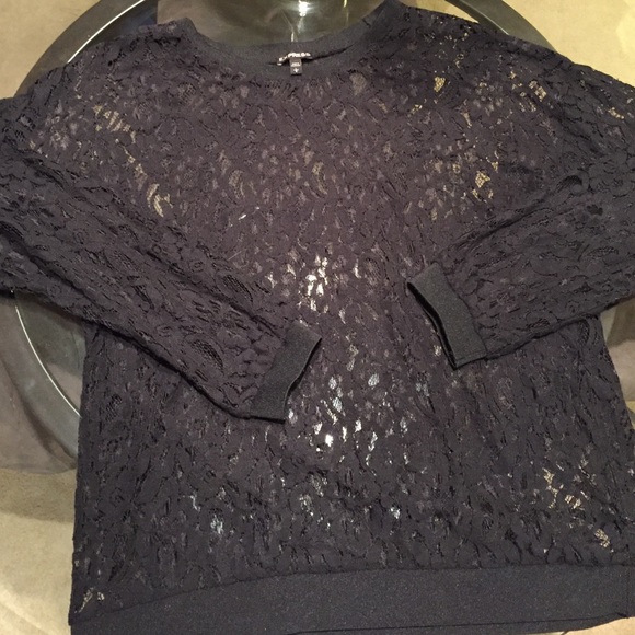 Express Lace Crew neck top