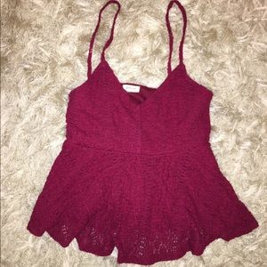 Maroon lace shirt