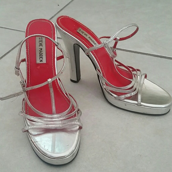 Steve Madden Strappy silver high heels