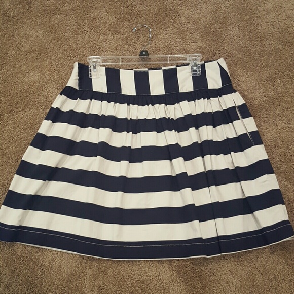 Navy and white Striped Skirt