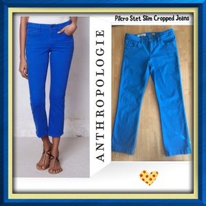 Pilcro Cropped Jeans Electric Blue Anthropologie