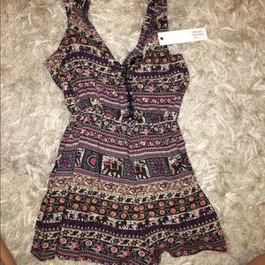 Tribal elephant print romper