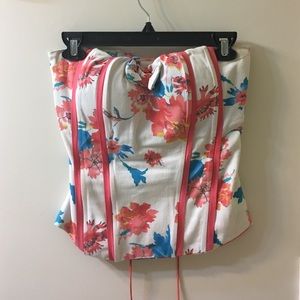 Flowered Corset With Adjusting Straps
