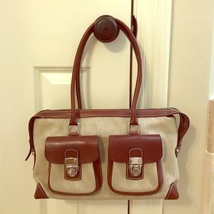 Dooney & Bourke Signature Bag with Leather Trim