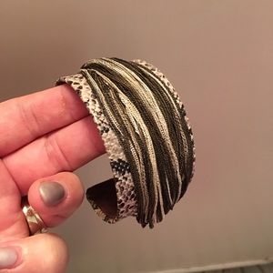 Snakeskin-N-Beadz Cuff Bracelet