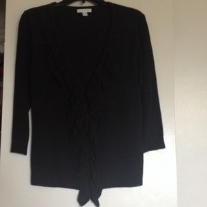NY&Co. Black Ruffle Cardigan