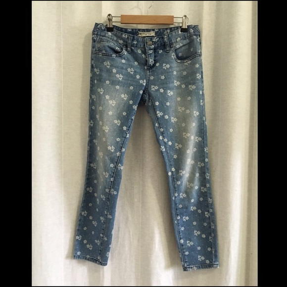 Free People Ditsy Floral Denim Jeans Skinny - Picture 2 of 4
