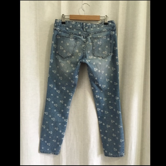 Free People Ditsy Floral Denim Jeans Skinny - Picture 3 of 4