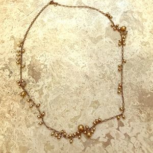 J.Crew Long Statement Necklace, Gold Pearl