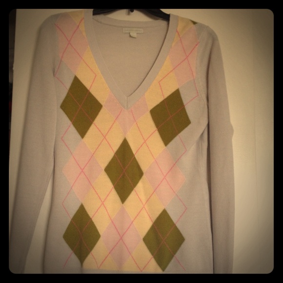 NY&Co. Argyle V-Neck Sweater