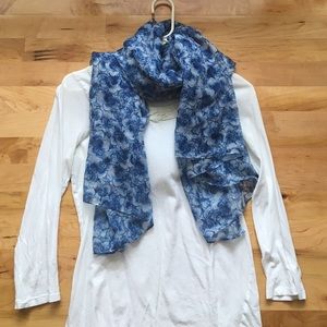 LOFT blue floral scarf