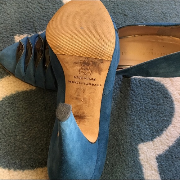 Loeffler Randall teal skinny heel pump in suede - Picture 2 of 2