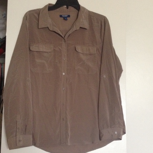 Old Navy Tan Button-Down Top