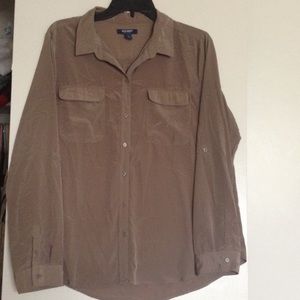 Old Navy Tan Button-Down Top