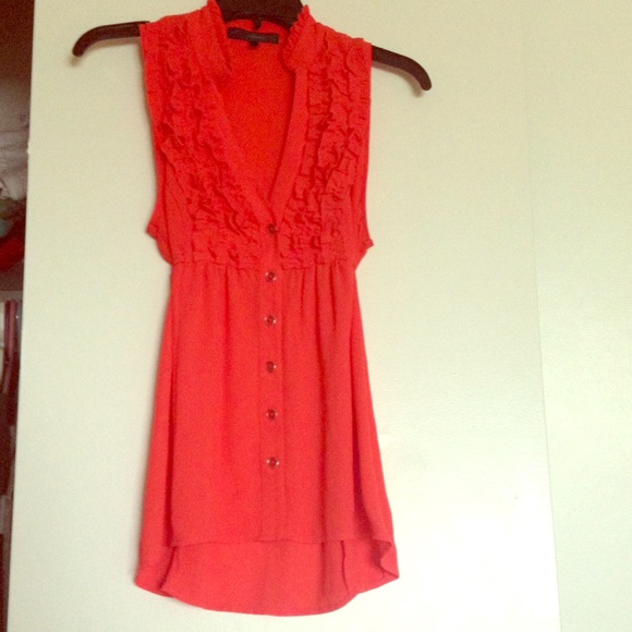 HeartSoul Orange ruffle tank top